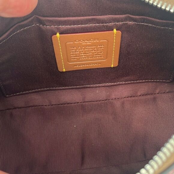 Coach Teri Shoulder Bag Crossbody In Signature Canvas With Bow Print Purse - Picture 6 of 7